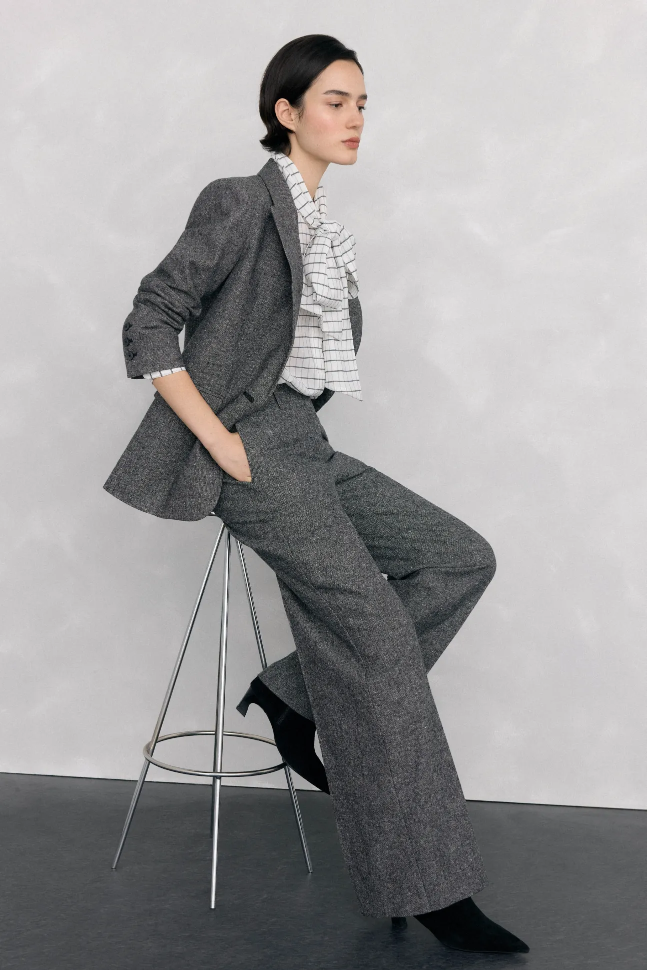 Pantalón recto cheviot