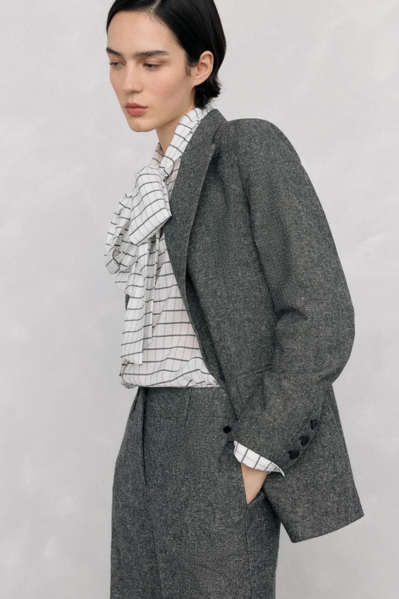 Pantalón recto cheviot