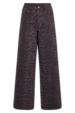 Pantalón vaquero estampado leopardo