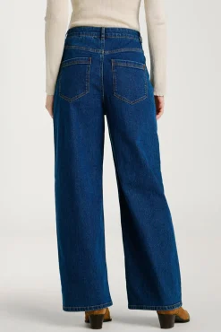 Pantalón vaquero largo 7/8 con cintura alta