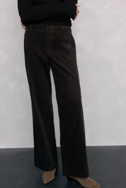 Pantalones pana wide leg classic