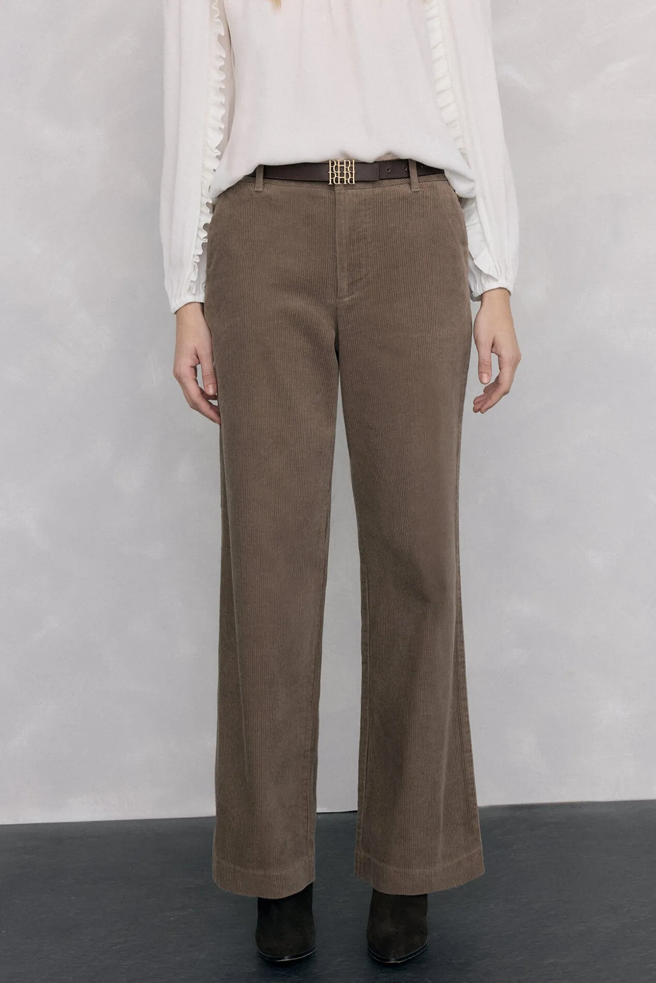 Pantalones pana wide leg classic