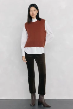 Pantalones terciopelo flare cropped