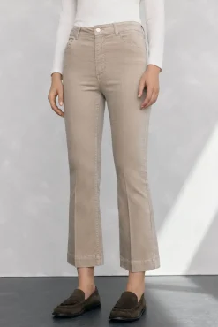 Pantalones terciopelo flare cropped