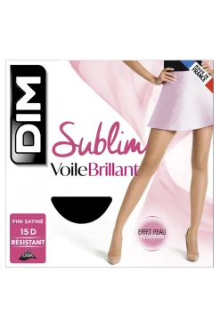 Panty con acabado satinado negro 15 DEN