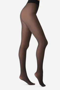 Panty térmico efecto transparente lunares 80 Deniers