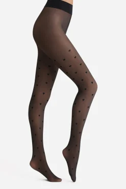 Panty térmico efecto transparente lunares 80 Deniers