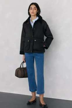 Parka acolchada tejido encerado