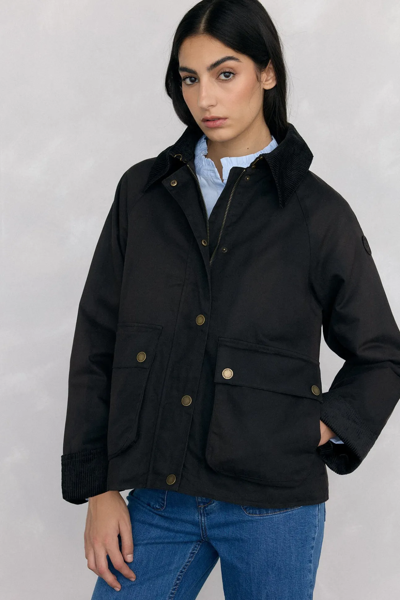 Parka acolchada tejido encerado