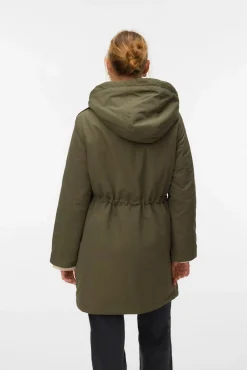 Parka con botones plateados