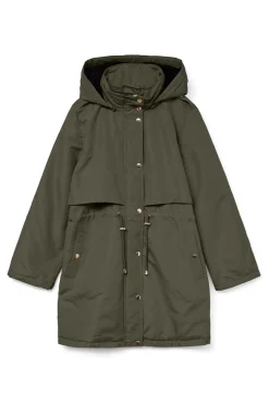 Parka con botones plateados