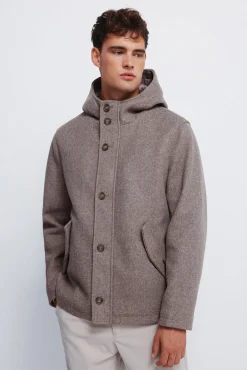 Parka corta efecto lana