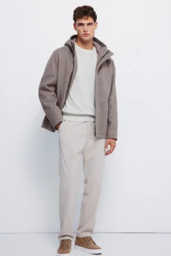 Parka corta efecto lana