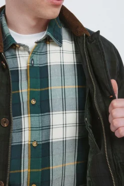 Parka cuadros cuello pana