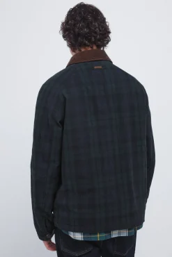 Parka cuadros cuello pana