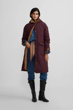 Parka larga acolchada detalles pana