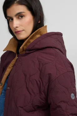 Parka larga acolchada detalles pana