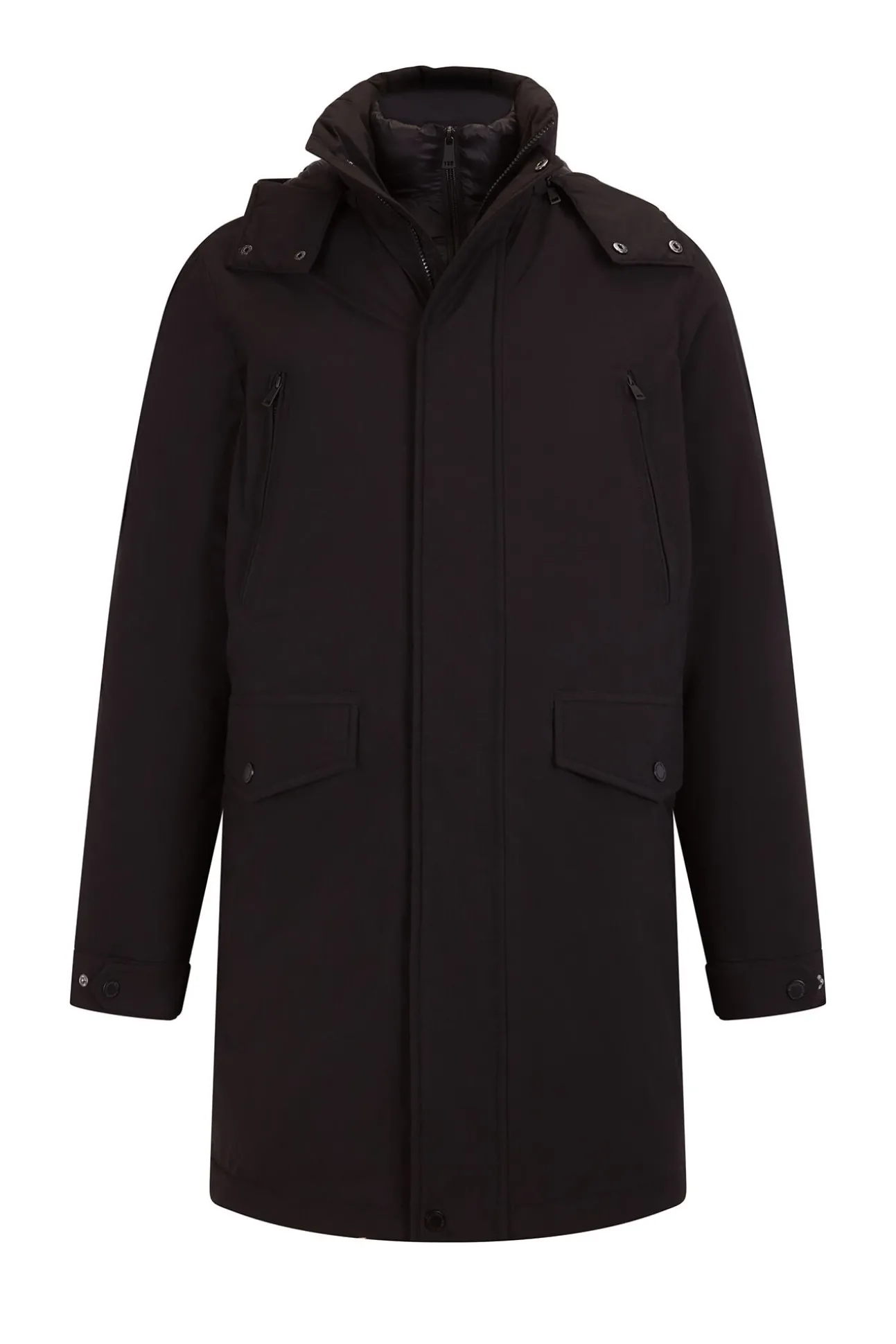 Parka larga capucha con vistas