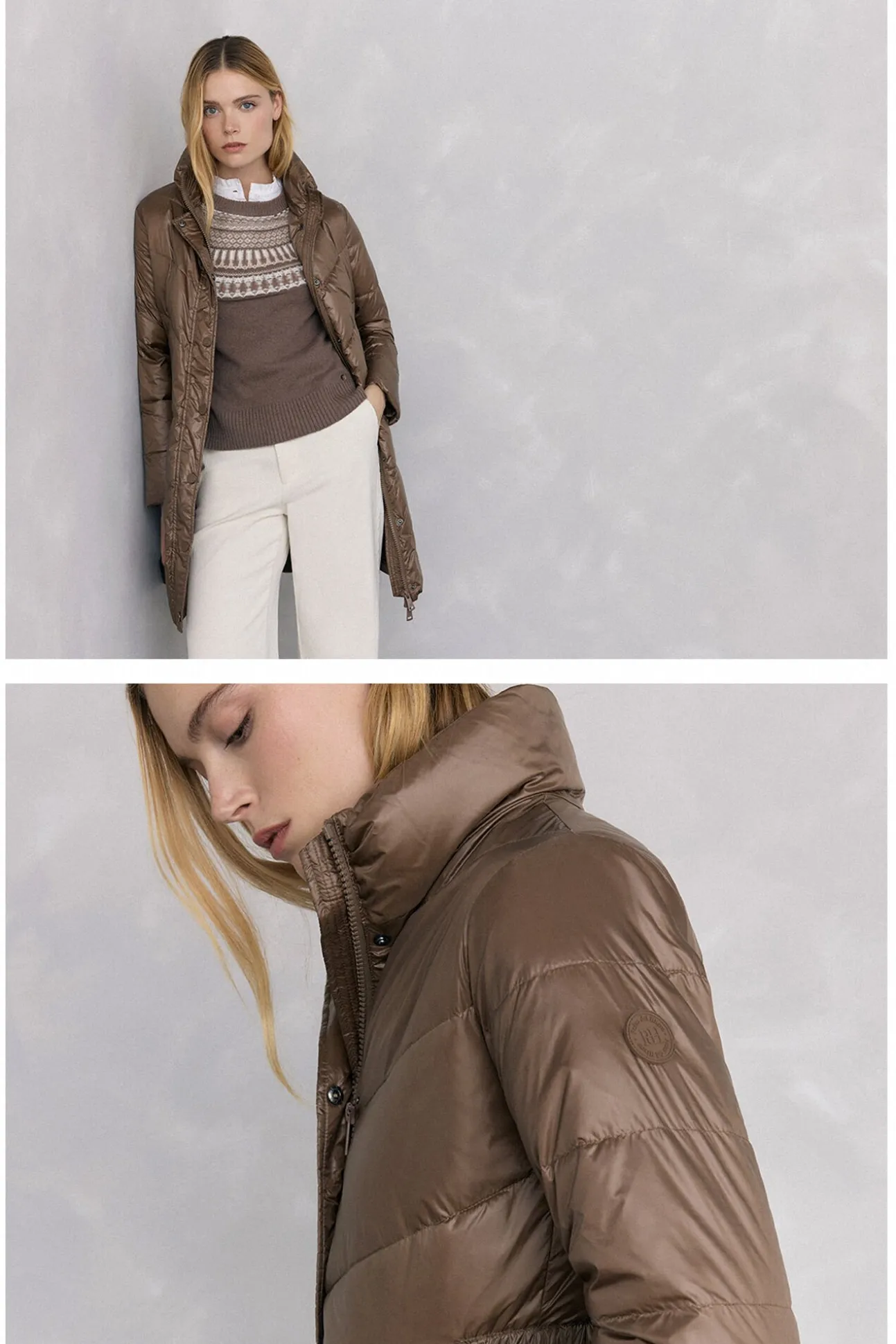 Parka larga cinturón