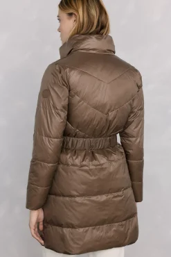 Parka larga cinturón