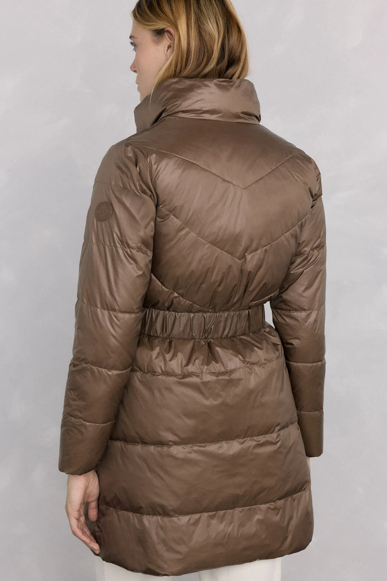 Parka larga cinturón