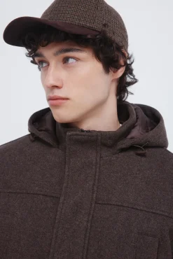 Parka larga efecto lana