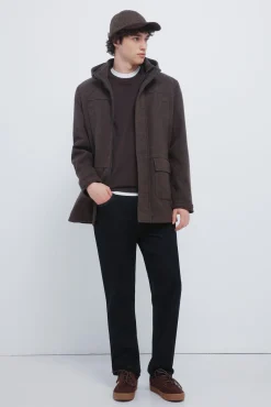 Parka larga efecto lana