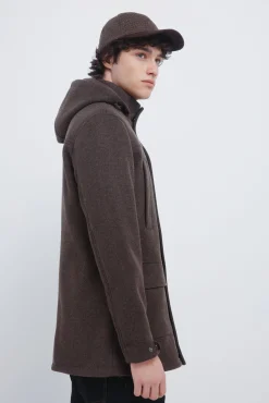 Parka larga efecto lana