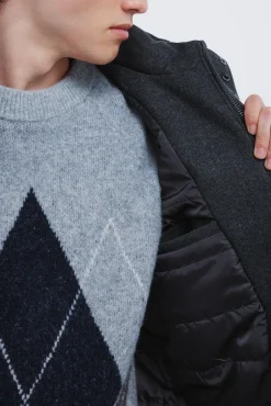 Parka larga efecto lana