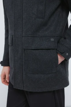 Parka larga efecto lana