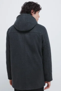 Parka larga efecto lana