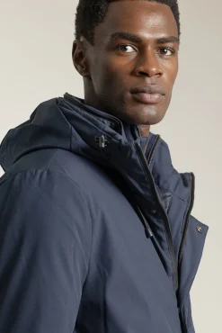 Parka técnica capucha arena