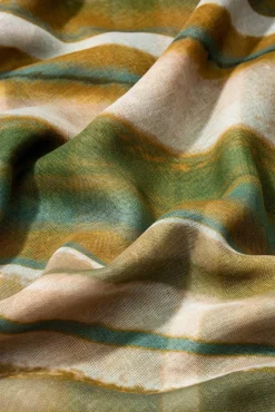 Pañuelo Estampado con Efecto Lino