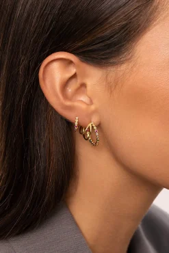 Pendiente Suelto Aro Orbit Baño Oro