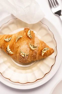 Pendiente Suelto Croissant Baño Oro