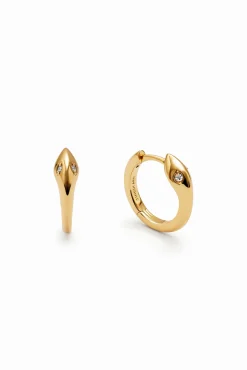 Pendientes Aro Serpiente Baño Oro