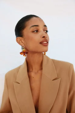 Pendientes de aro flor