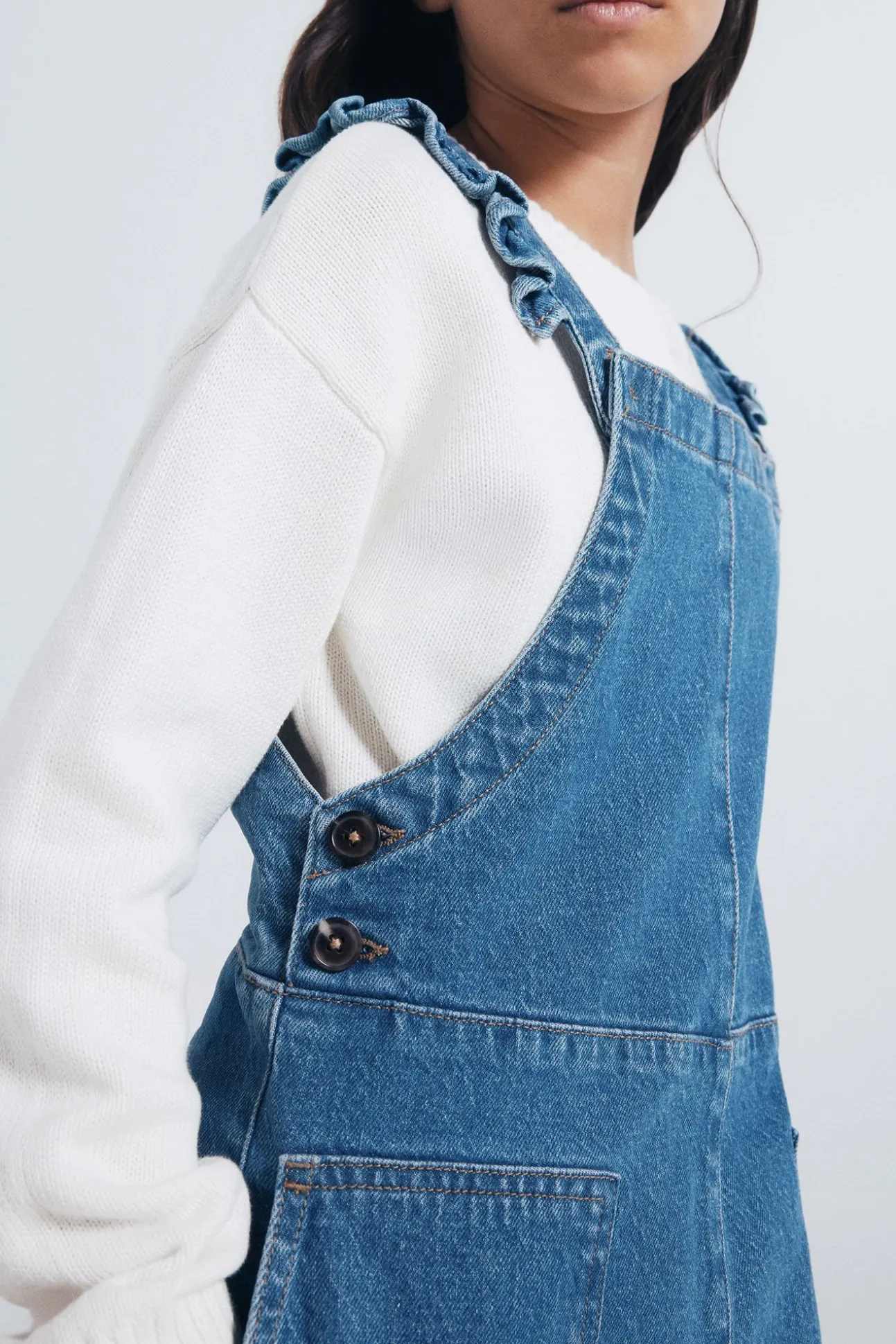 Peto largo vaquero niña