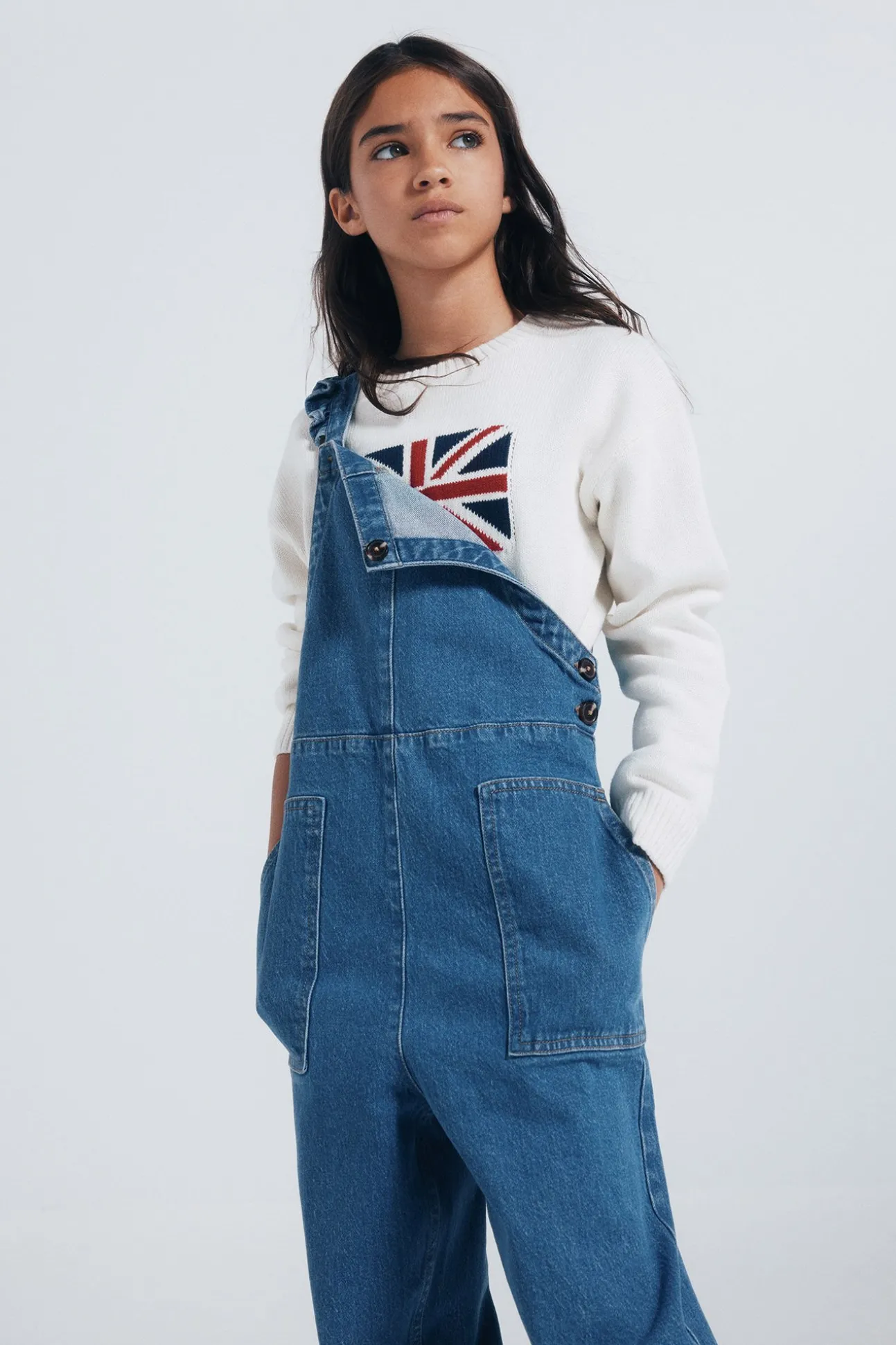 Peto largo vaquero niña