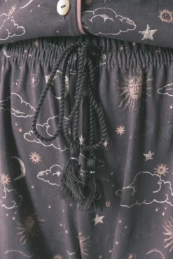 Pijama camisero 100% algodón gris estampado astral