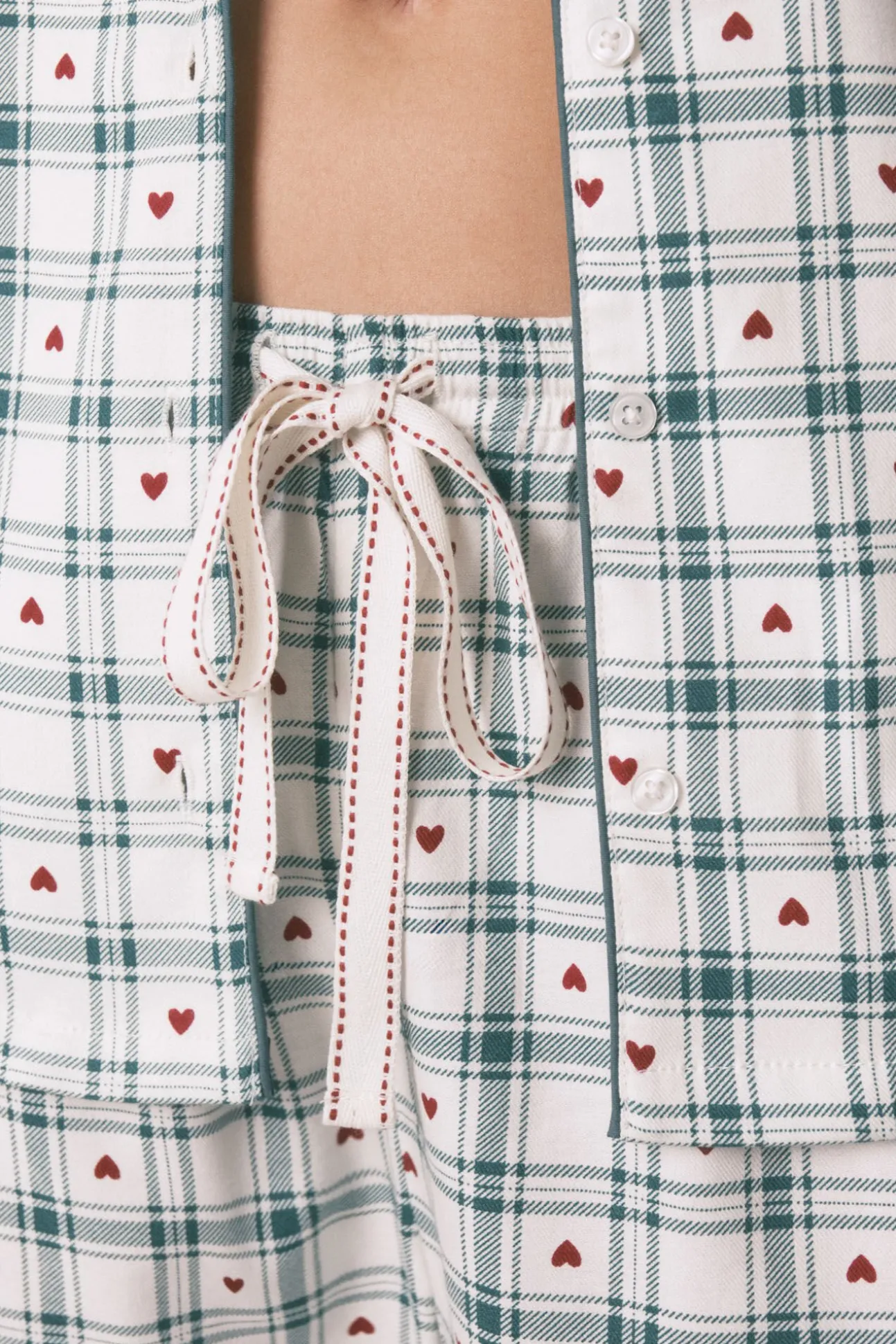 Pijama camisero algodón estampado cuadros