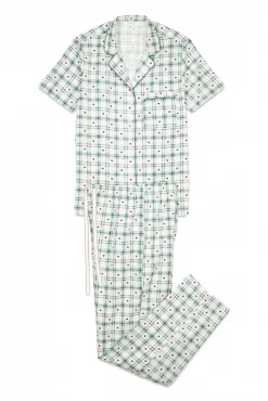 Pijama camisero algodón estampado cuadros