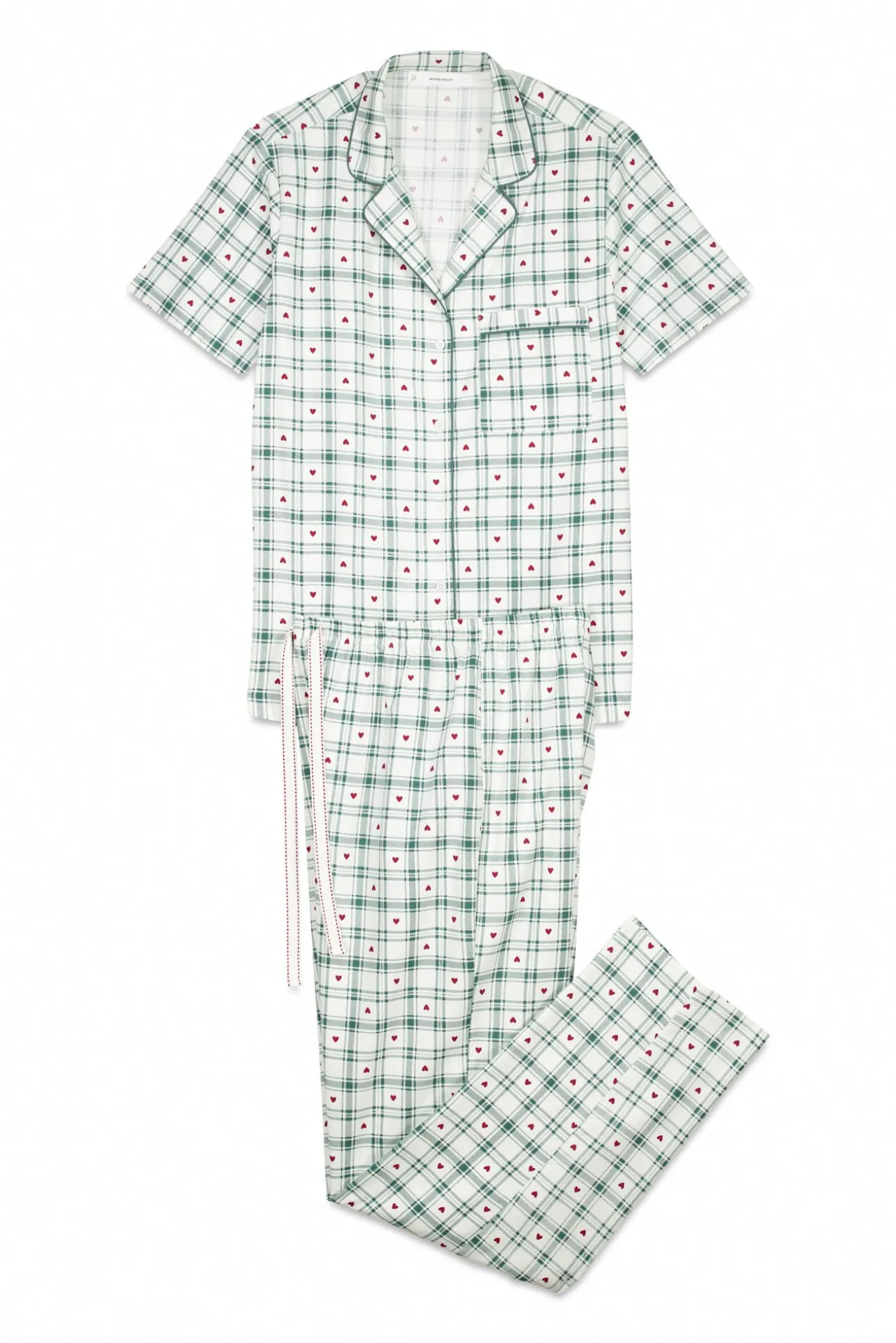 Pijama camisero algodón estampado cuadros