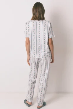 Pijama camisero Capri 100% algodón rayas