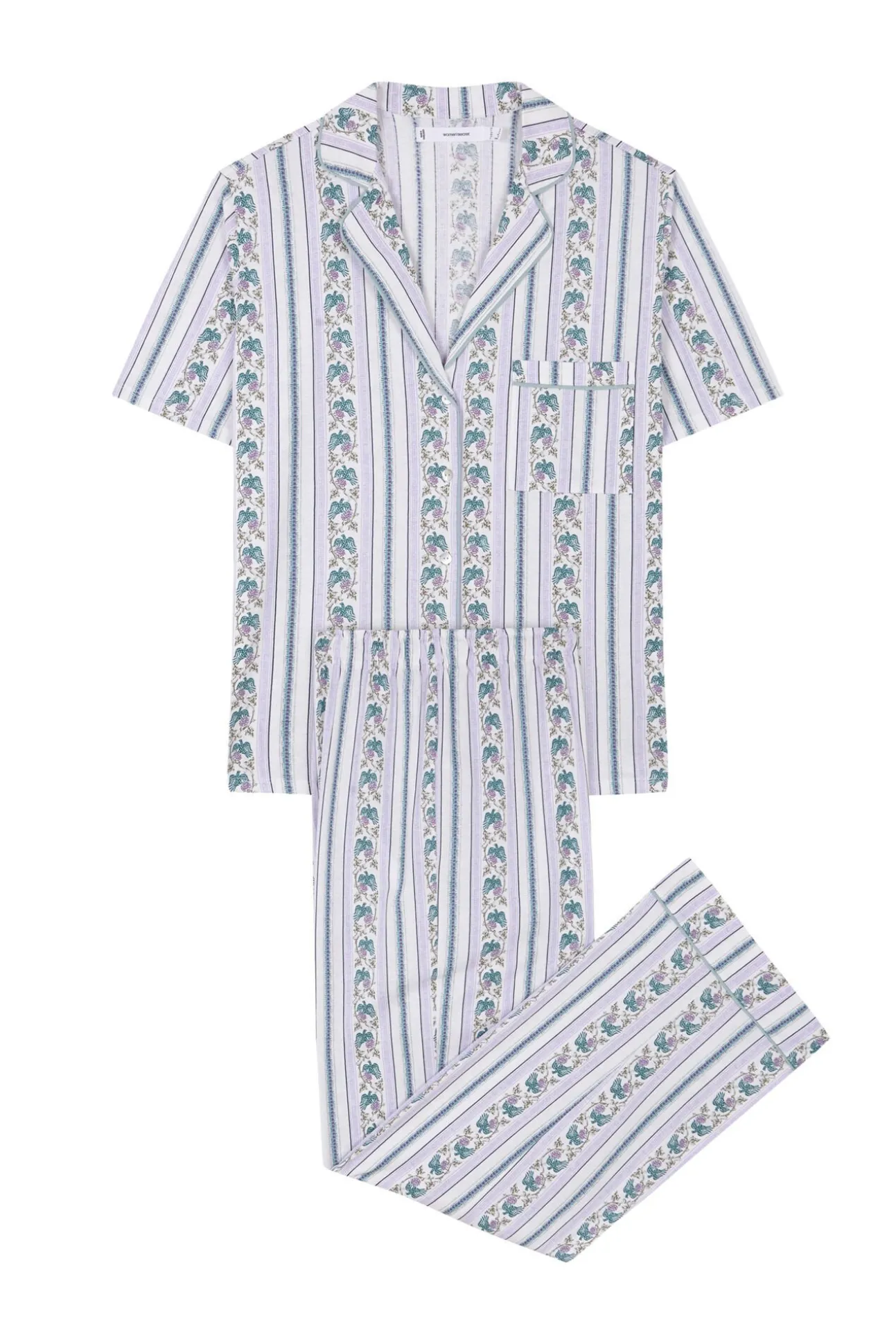 Pijama camisero Capri 100% algodón rayas