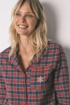 Pijama camisero cuadros 100% algodón