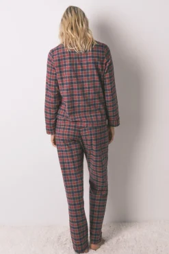 Pijama camisero cuadros 100% algodón