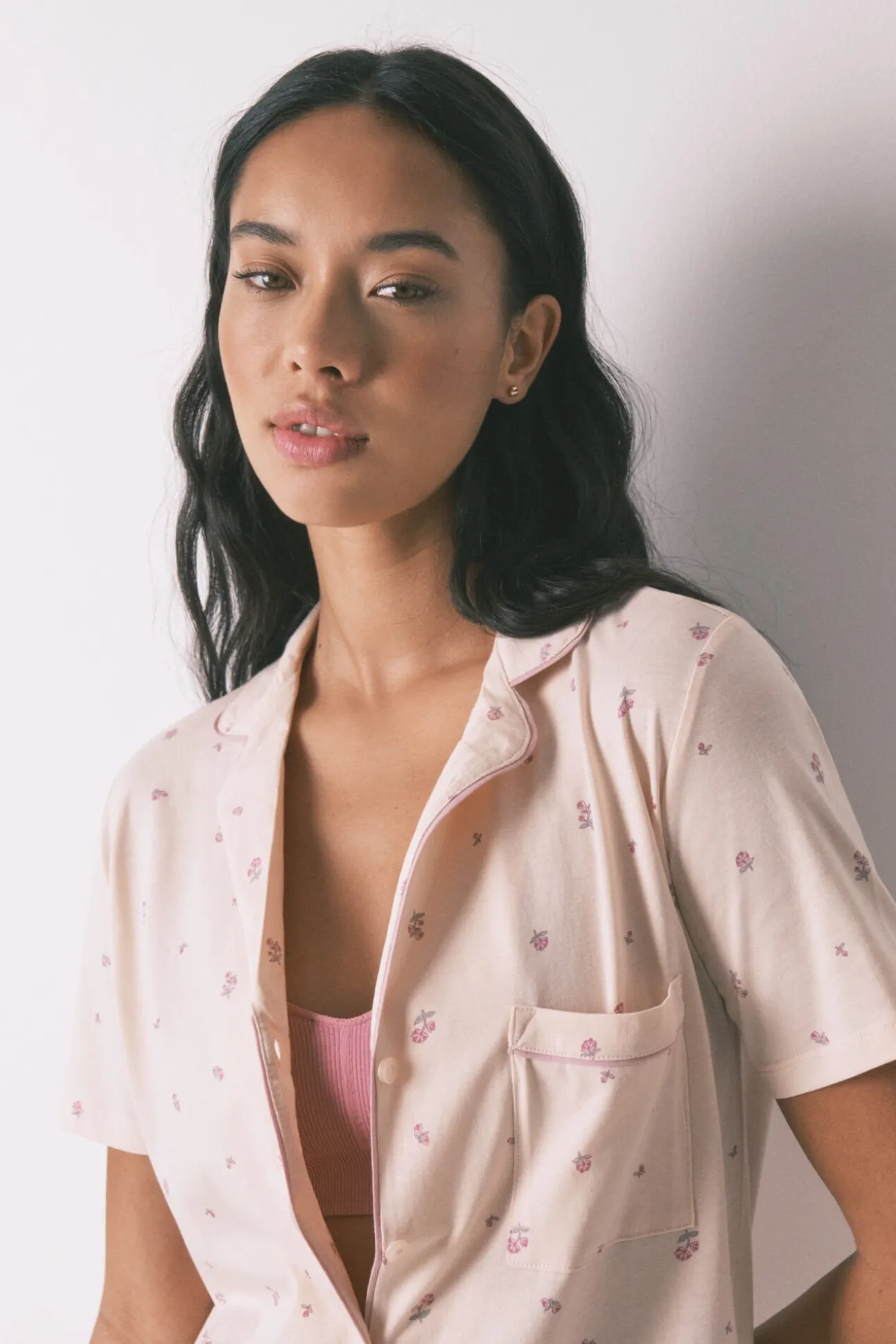 Pijama camisero largo 100% algodón flores