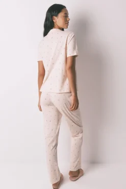 Pijama camisero largo 100% algodón flores