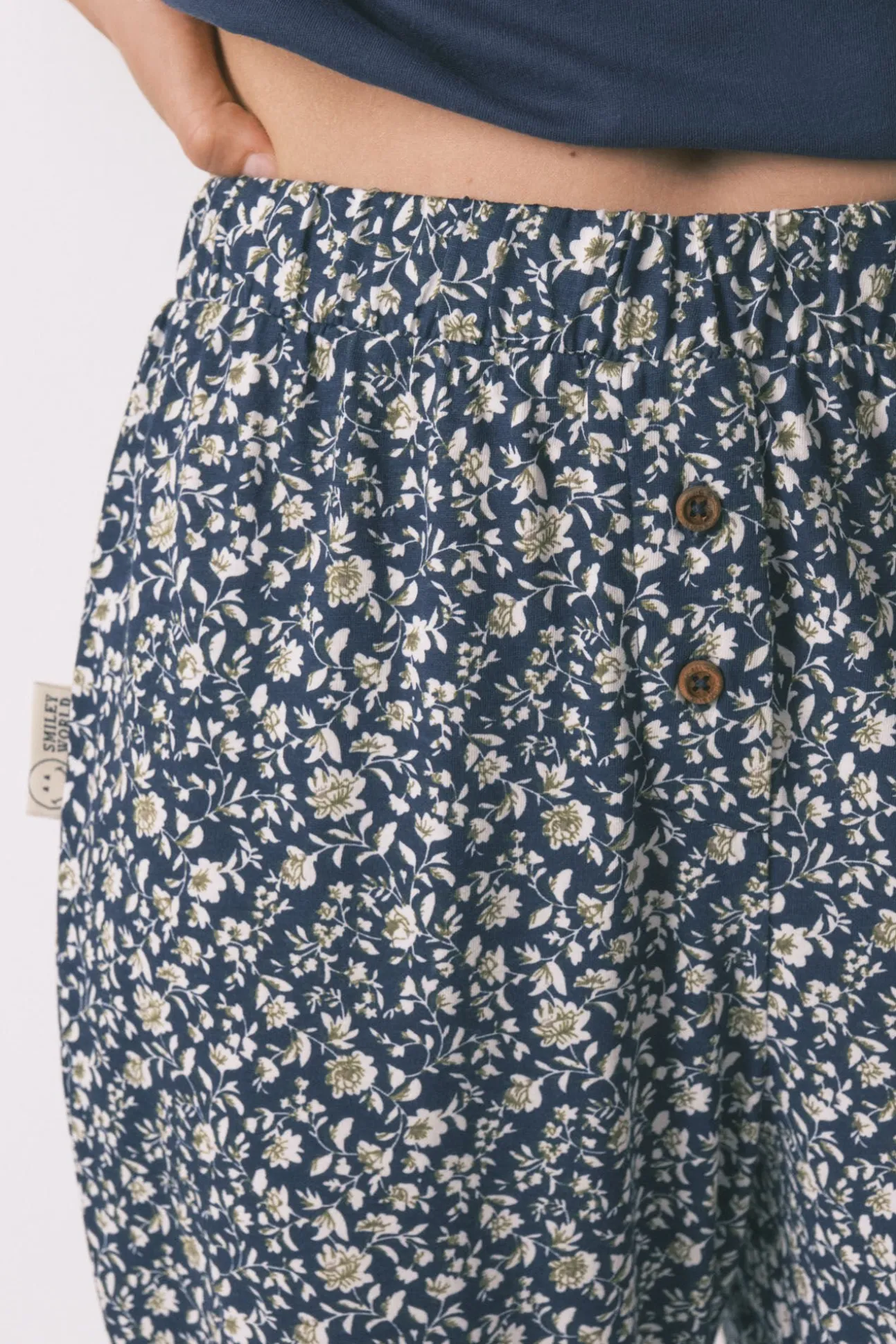 Pijama Capri 100% algodón Smiley azul